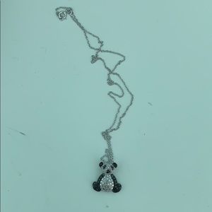 Necklace with crystal panda pendant